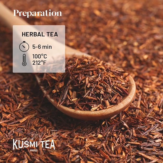 Kusmi Tea - Organic Herbal Tea Gift Set + Tea Infuser- Gift Idea for Men and Women - Caffeine-Free Teas - Hibiscus Tea, Chamomile Tea, Ginger Tea - Loose Leaf Tea - 5 Tins of 0,9 oz