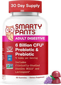 SmartyPants Adult Probiotic & Prebiotic Gummies for Digestive Health: 6 Billion CFU Gut Health Supplement, Clinically Studied Prebiotic for Immune Support, Grape, 60 Count (30 Day Supply)