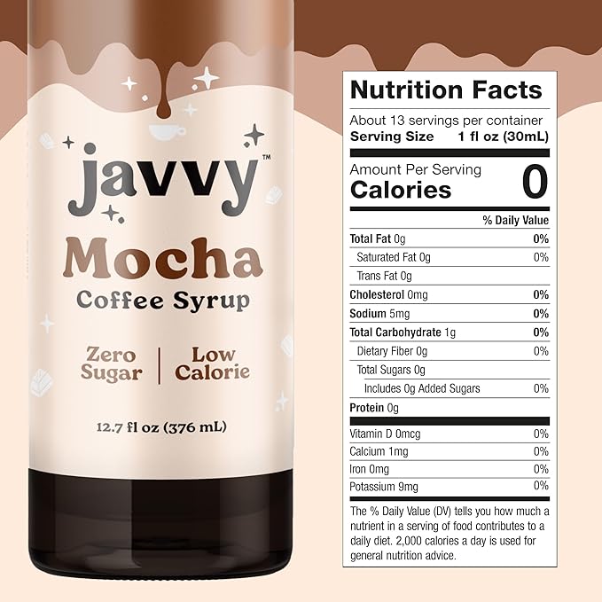 Coffee Syrup - Zero Sugar, Zero Calorie, Flavoring Syrup for Coffees, Coffee Bar Accessories - Great for Flavoring All Types of Drinks – 3 Pack
