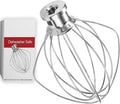 Stainless Steel Whisk Attachment Fits KitchenAid, 6 Wire Whip for 4.5 5 Quart KitchenAid Tilt-Head Stand Mixer，K45WW Kitchen Aid Accessories and Attachments Replacement Parts, Dishwasher Safe