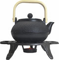 Cast Iron Tea Set with Teapot and Warmer, Japanese Tetsubin, 30.4oz Small Teapot with Infuser for Loose Leaf, Asian Tea Kettle for Stovetop Safe, Elegant Durable Tea Pot Set Gift