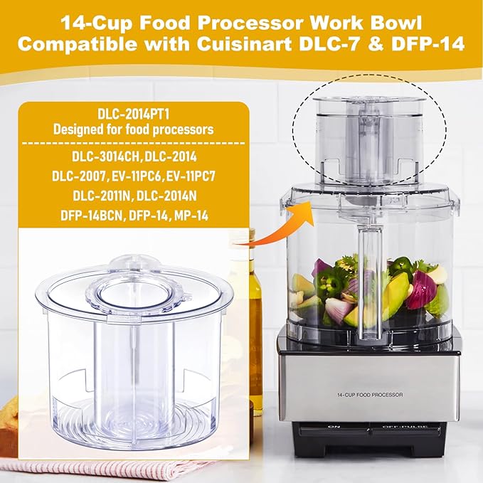 DLC-2014PT1 Large Pusher fits for Cuisinart Large Pusher Food Processor DFP-14 & DLC-2014, And The Small Pusher DLC-2014SPT1-1