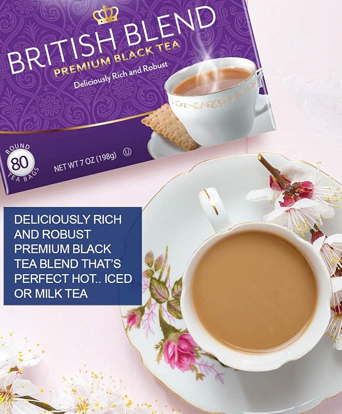 Tetley British Blend Premium Black Tea, 80 Teabags (Pack of 4)