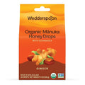 Wedderspoon Organic Manuka Honey Drops, Ginger & Echinacea, 20 Count (Pack of 1) | Genuine New Zealand Honey | Perfect Remedy For Dry Throats
