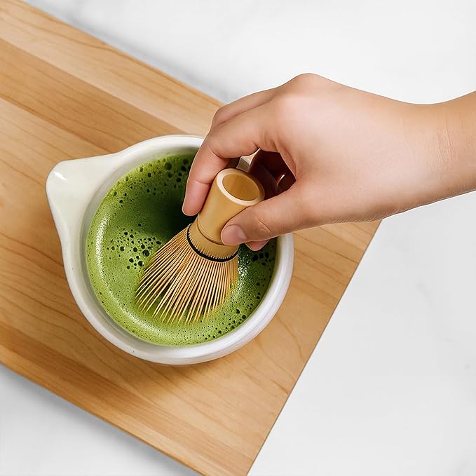 BlendWell 100 Prong Bamboo Matcha Whisk, Traditional Chasen for Smooth and Frothy Matcha Tea, Handcrafted Bamboo Matcha Tool