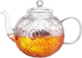 Glass Teapot with Removable Infuser-1500ml Clear GlassTea Pot for Stovetop, Borosilicate Microwave Safe Glass Tea Kettle and Tea Maker for Blooming & loose Tea