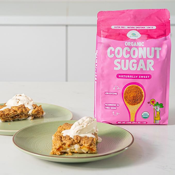 Copra Organic Coconut Sugar, Certified Organic, Natural Sweetener, Sugar Alternative, Unrefined Sugar, Low Glycemic, Vegan, Gluten-Free, Non-GMO (2.2 lbs or 35.2 oz)
