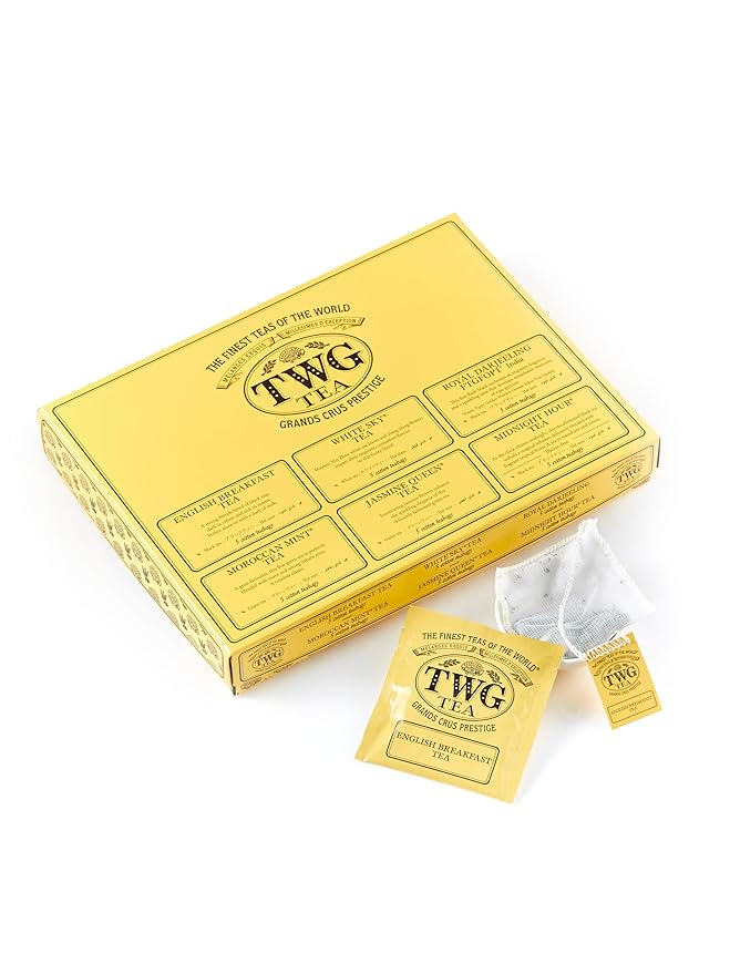 TWG Tea | Around the Globe Selection | 6 Varieties | Exclusive Tea Blends | 30 Hand Sewn Cotton Teabags | Gift Set