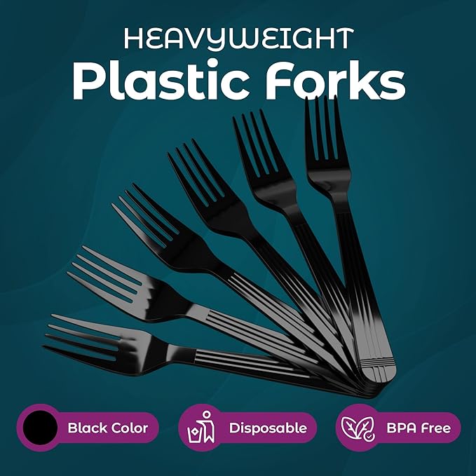 Plastic Forks Heavy Duty - Forks Plastic Disposable Utensils - Cutlery For Parties, Celebrations And Events Pack Of 500