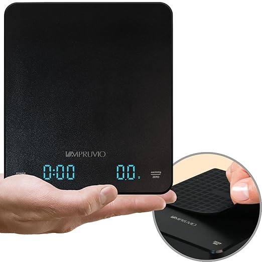 All-New 2026 Mini Coffee Scale w/Timer - 0.1g Precision Espresso Pour-Over Scale | 0.3-3kg Capacity - Rechargeable 400mAh Battery Lasts 45 Days/244 Cups Per Charge - Auto/Manual/Countdown Timer Modes