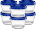 Twist Top Deli Containers Food Storage Containers Blue Screw on Lid Reusable Stackable Leakproof Airtight, pack of 20-16 oz containers