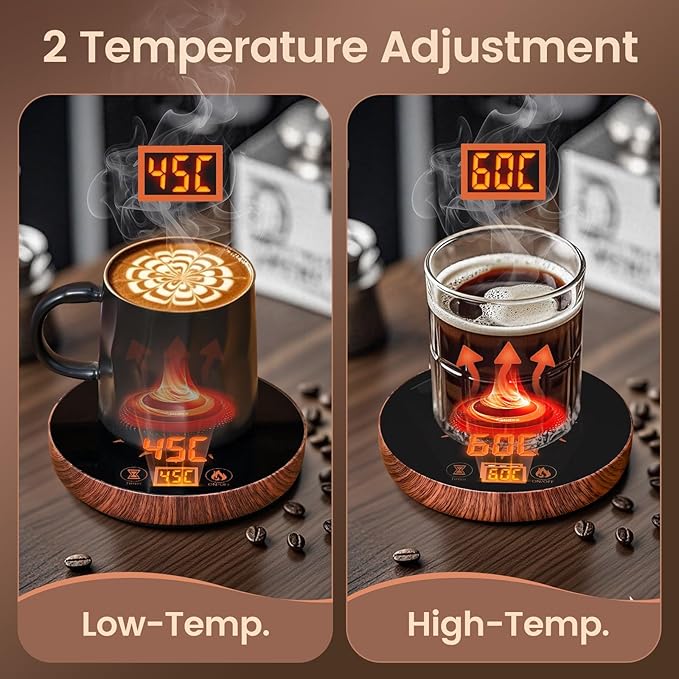Coffee Mug Warmer for Desk with Auto Shut Off, Coffee Mug Warmer for Desk with Auto Shut Off 12 Hours Timer& 2 Temperatures