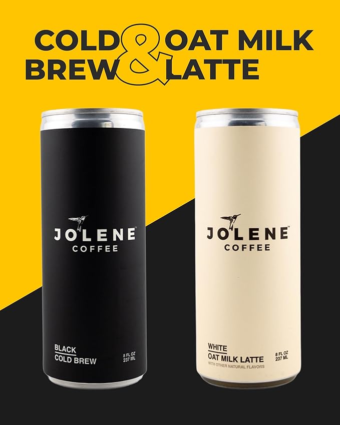 Jolene Coffee – Black Cold Brew | 8oz Cans | Smooth, Bold, Dairy-Free, Gluten-Free, Non-GMO (24 Cans, Black Cold Brew)