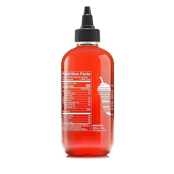 Bees Knees Spicy Honey, 12.5 oz Wildflower Hot Honey Infused with Habanero Peppers, Gluten Free, Paleo Friendly - Foodie Gifts, Unique Gifts