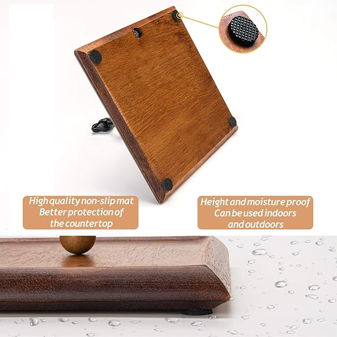 Wooden Napkin Holder for Table, Napkin Holders for Paper Napkins, Wooden Flat Napkin Holder with Bird-shaped Handle, Rustic Kitchen Decor for Counter, Ideal Napkin Dispenser for Dining Countertops