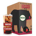 Wandering Bear Organic Mocha Cold Brew Coffee On Tap, Iced Coffee Drink - Extra Strong, Bold, Smooth, No Sugar Added, Shelf-Stable, Ready to Drink,Gluten Free & Vegan -16 Servings of 6fl.oz -96fl.oz