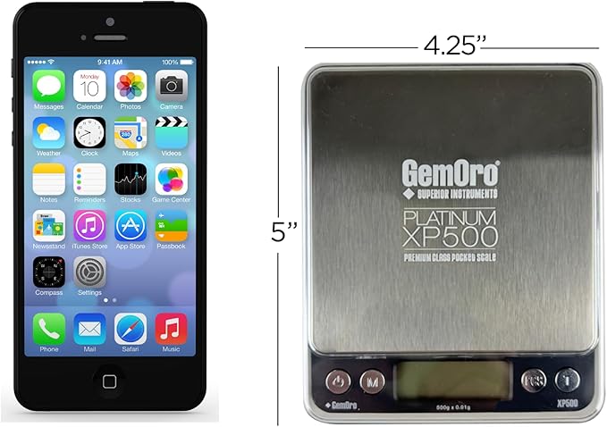 GemOro Platinum XP500 | Jewelers Pocket Scale | Countertop Portable Scale with Durable Precision | Digital Accurate Tool with Expert Professional Reading & Accuracy 500g x 0.01g Readability (Silver)