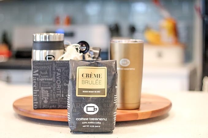 Creme Brulee Flavored Coffee, Specialty Arabica Coffee, Medium Roast, 12 ounce, Whole Bean