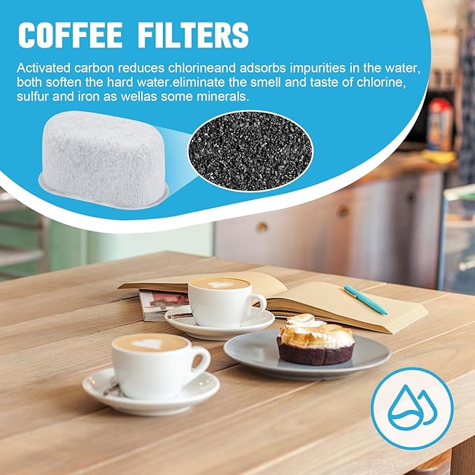 Activated Water Coffee Filter 12 Cup Fits For Mr.Coffee Maker Water Filter Replacement Cartridge Reusable Filter Pods With Activated Charcoal Removes Impurities,Calcium,Chlorine And Odors (4PCS)