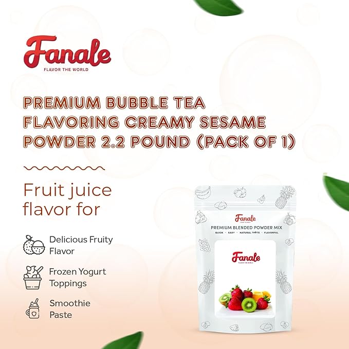 Fanale Premium Creamy Sesame Bubble Tea Flavoring Powder | Perfect for Baking, Smoothies, Desserts and Drinks | Instant Flavoring Powder for Boba Milk Tea. 2.2 Pounds (Pack of 1)