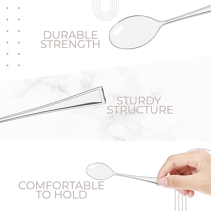 Mini Dessert Spoons - Bulk Pack of 100 Clear Disposable 4 Inch Plastic Appetizer Spoons - Real Flatware Look - Bpa Free - Food Safe