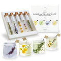 KKOKDAM Fancy Korean Tea Gift Set for Christmas – Premium Flower Tea Stick Variety Pack - 5 Loose Leaf Blooming Flower Teas