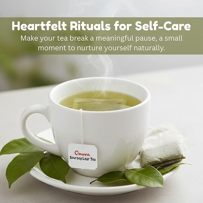 Omura 25 Soursop Graviola Leaf Tea Bags, 100% Natural and Pure from Soursop Leaves Hoja Guanabana Tea
