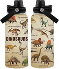 Dinosaur Gifts for Boys Men, 32 oz Insulated Water Bottle Stainless Steel Tumbler, Sports Travel Water Bottles, Dino Cups Gifts for Dinosaur Lovers (1pcs)