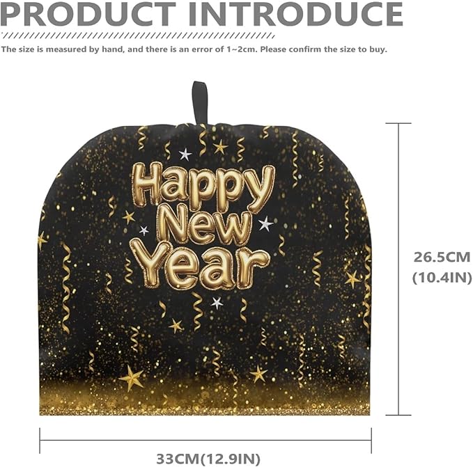 Happy New Year Teapot Insulation Cover Small Tea Pot Cozy Cover with Keep Warming Cotton Teapot Dust Cover Tea Cosy Kitchen Accessories for Home Decor Kettle Cover for Women