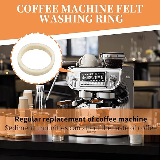 Felt Washer Replacement Compatible with Breville Espresso Machine Grinders,10 Pcs in a Pack Burr Coffee Grinder, Made of Wool, Strong Density and Durability
