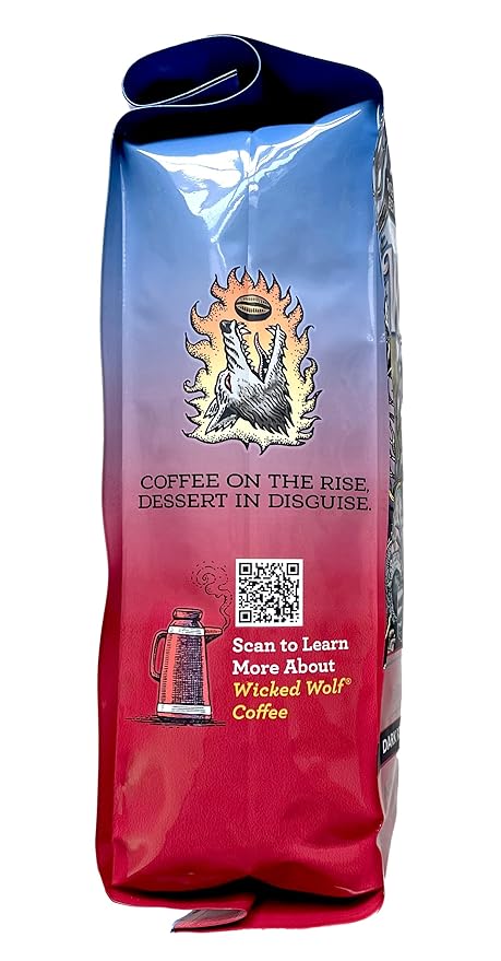 Raven's Brew Wicked Wolf Ground Coffee, 12 ounce - Dark Roast - Full Body of Currant and Spice (2 Pack)