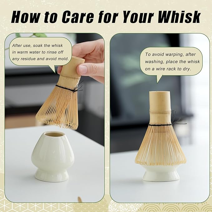 Clay&Fire Matcha Whisk Set, Ceramic Matcha Set, Matcha Bowl with Spout and Whisk,9 pcs Matcha Tea Kit for Matcha Lovers, Ideal Gift Christmas, Birthday（Beige）