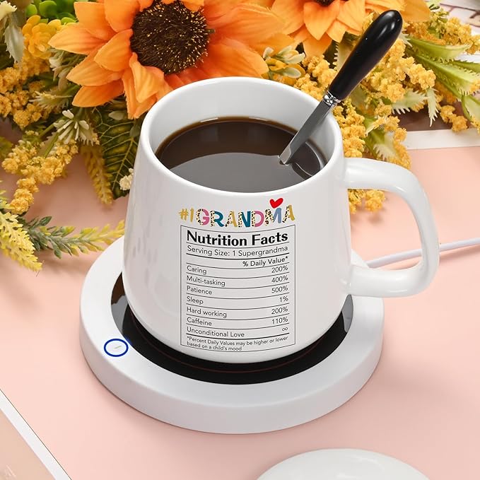 Coffee Mug Warmer, Coffee Cup Warmer for Desk, Gifts for Grandma, Heated Coffee Warmer for Nana Home Office Christmas Birthday Gifts