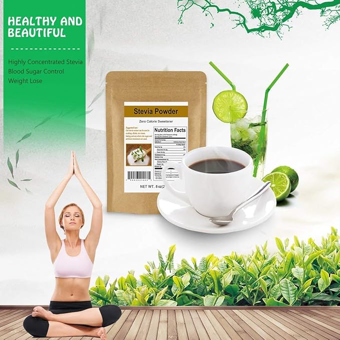 CCnature Stevia Powder Extract Natural Sweetener Zero Calorie Sugar Substitute 8 oz