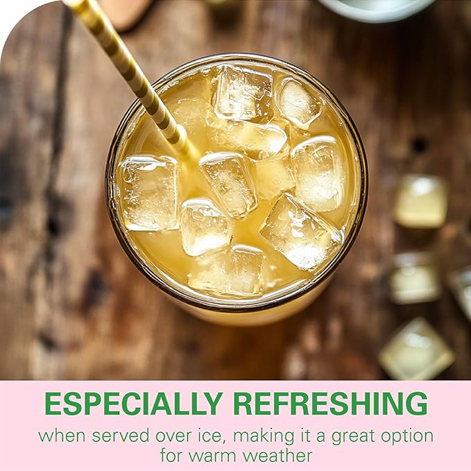 WT WEETEE Ginger Peach Green Tea Bags, Made of Green Tea, Ginger & Natural Peach Flavor, Low Caffeine Tea Bags 100 Counts, Fruity & Mildly Gingery Good for Iced