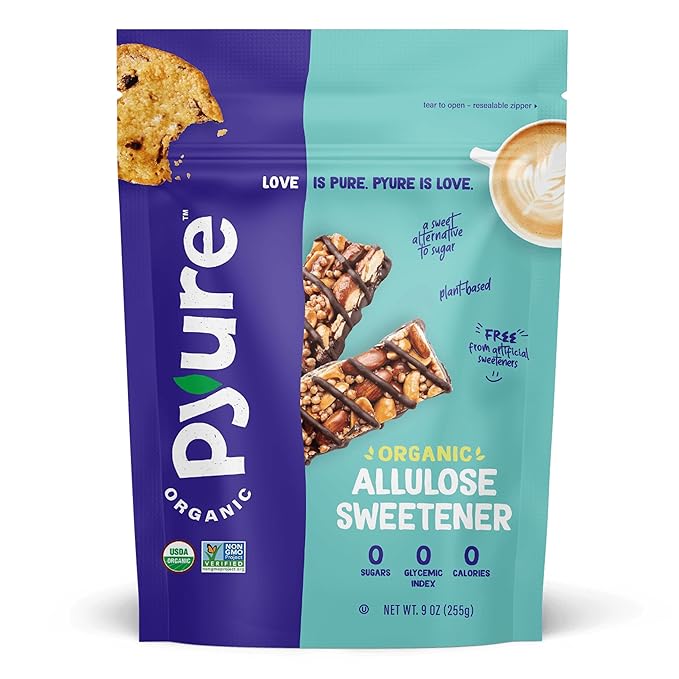 Pyure Organic Allulose Sweetener | Plant-Based Sugar Alternative, No Erythritol | Zero Carb, Zero Calorie, Keto Friendly, Zero Glycemic Index, Vegan, Gluten-Free, Non-GMO, USDA Organic | 9 oz