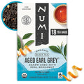 Numi Organic Aged Earl Grey Tea, 18ct Black Tea Bags, Flavorful Assam Aged Tea with Real Bergamot