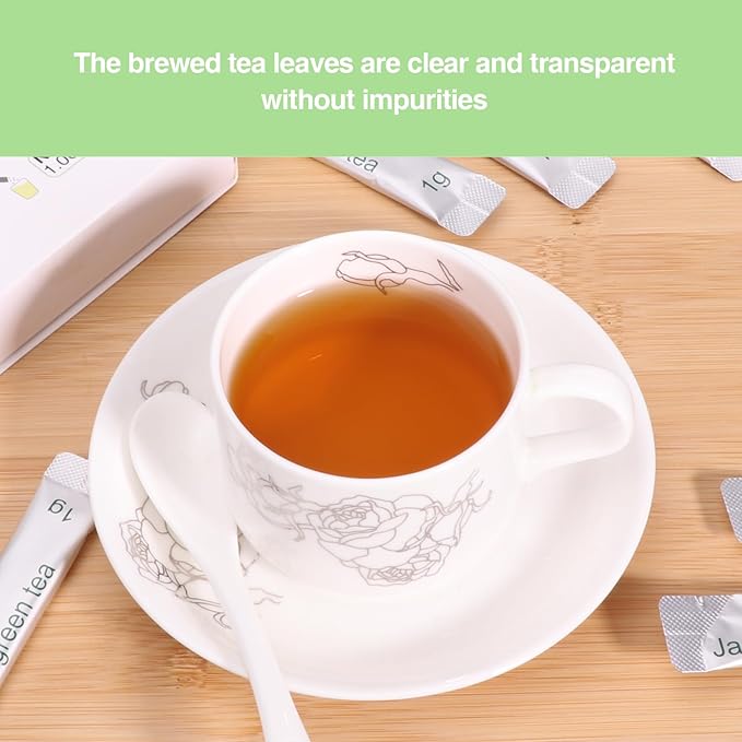 Taiping HK Jasmine Instant Green Tea Classic-100% Tea Leaves 10 Single Serve Stick Packs Unsweetened No Additives On-the-Go for Travel, Work, Outdoors , Helps Support Digestive Health Hot or Iced Teas (10Count)