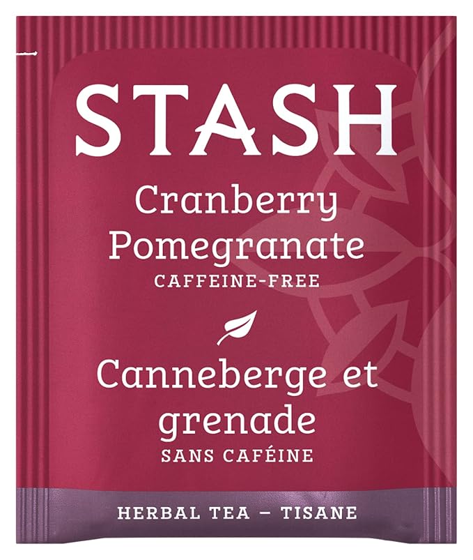 Stash Tea Cranberry Pomegranate Herbal Tea - Naturally Caffeine Free, Non-GMO Project Verified Premium Tea with No Artificial Ingredients, 18 Count (Pack of 6) - 108 Bags Total