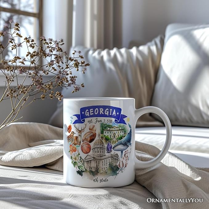 OrnamentallyYou Artistic Georgia State Themes and Landmarks Mug