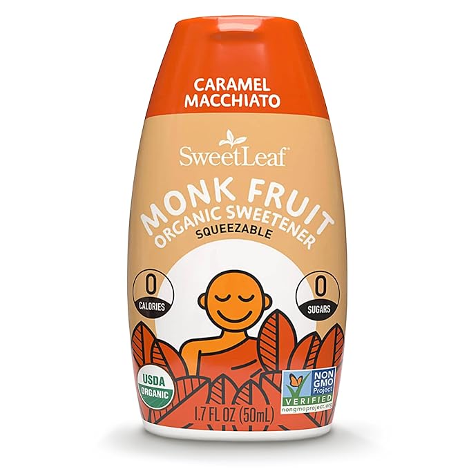 SweetLeaf Caramel Liquid Monk Fruit - Monk Fruit Liquid Sweetener Drops, Organic Monk Fruit Extract, Zero Calorie Sweetener, Sugar Free, Keto Friendly, Erythritol Free - 1.7 Fl Oz