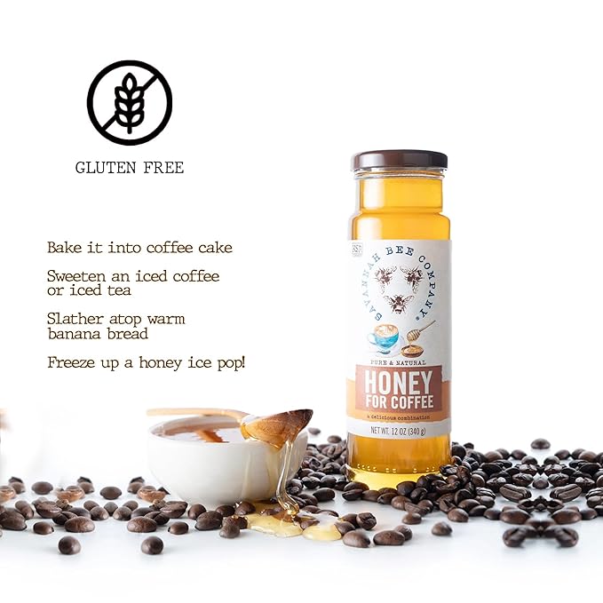 Savannah Bee Honey for Coffee - Natural Sweetener - Perfect to Off Set Bold Coffee Flavor