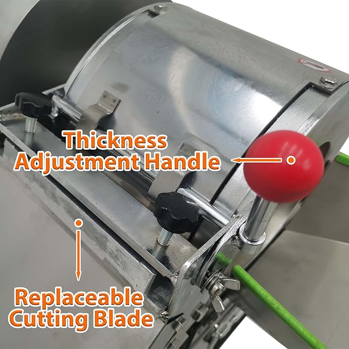 110V Commercial Vegetable Slicer, Adjustable Thickness 0.04-0.30’’, Electric Vegetable Chopper with Output 441-772 Lbs/h, Potatoes Onions Shredder, Stainless Steel