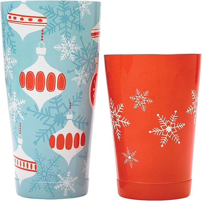 Barfly Holiday Ornaments Cocktail Shaker Tin Set
