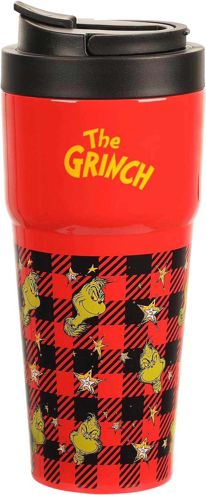 Bioworld The Grinch 27 Oz. Stainless Steel Travel Coffee Tumbler With Flip-Top Lid