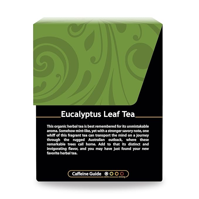 Organic Eucalyptus Tea - Kosher, Caffeine-Free, GMO-Free - 18 Bleach-Free Tea Bags