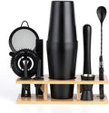 11Pcs-Cocktail Shaker Set Stainless Steel Bartending Kit 25oz Boston Shaker Bar Set Cocktail Mix Drink Making Kit Professional Bar and Home Drink Bar Tools for Bartender(Matte Black)