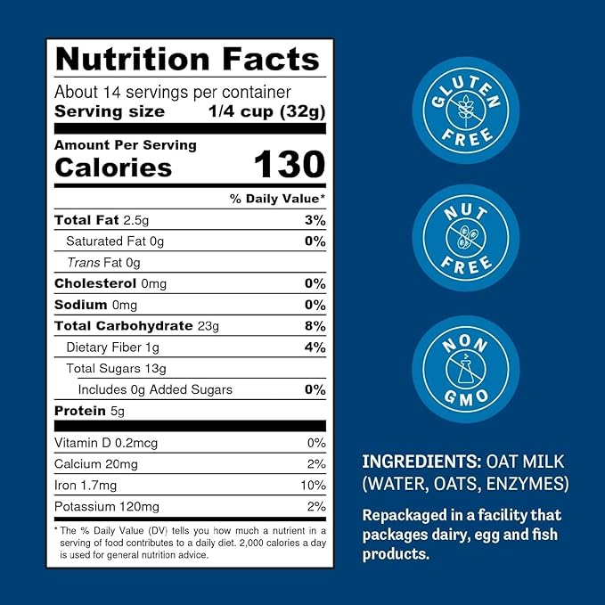 Judee’s Oat Milk Powder 1 lb - Vegan, Non-GMO, Soy-Free, Gluten-Free, and Nut-Free - Dairy Alternative - Use for Baking - Blends Well in Shakes and Smoothies - Add to Your Favorite Coffee and Drinks