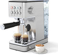 COSTWAY Espresso Machine 20 Bar, Compact Stainless Steel Coffee Maker with Milk Frother, 57OZ Removable Water Tank and Hot Water Function for Late, Cappuccino and Cold Brew