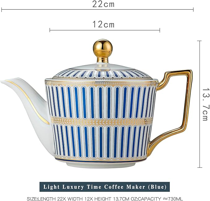 CWLWGO- Royal Teapot,European style Ceramic Tea Pot, Blooming & Loose Leaf Teapot - 24 Ounce,Not included Removable Stainless Steel Infuser.…